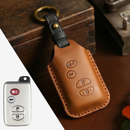 Genuine Leather Car Key Cover Fob Case Holder Bag for Toyota 4Runner Prius RAV4