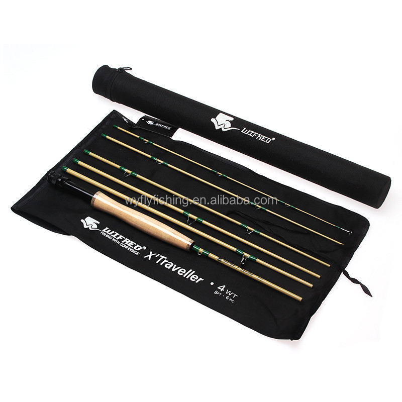 Wenqi WIFREO 8ft 4WT คาร์บอนไฟเบอร์น้ําหนักเบา Travel Fly Fishing Rod สําหรับน้ําเค็ม River Lake Str