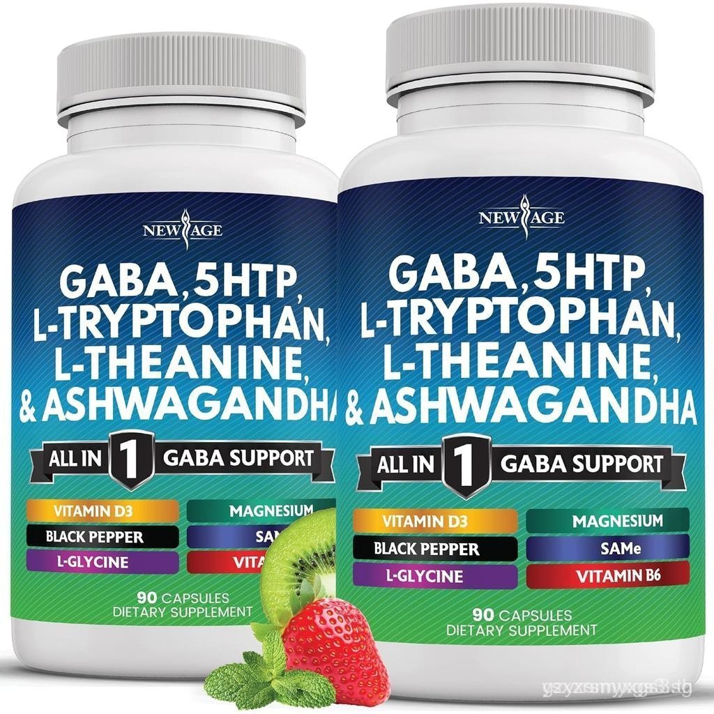 NEW AGE GABA 750mg 5 HTP 200mg L Tryptophan 500mg L Theanine 200mg Ashwagandha SAM-e L-Glycine - วิต
