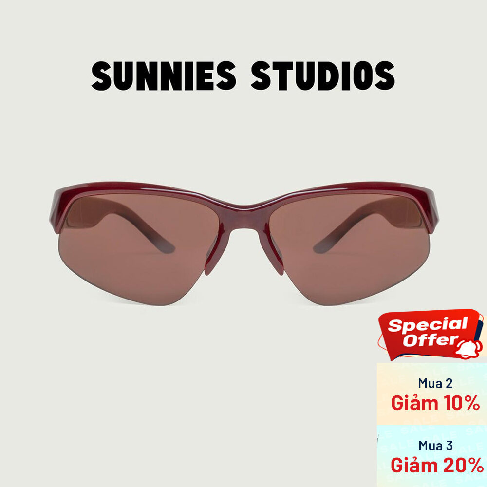 SUNNIES STUDIOS - แว่นกันแดด Simone Dark Cherry Plum Polari Cat Eye - 60339RP-5