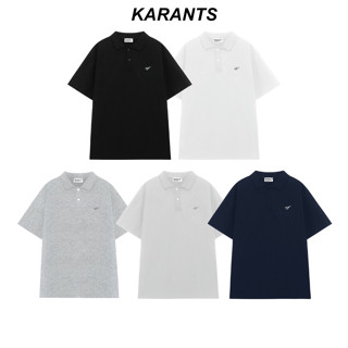 Karants เสื้อโปโลสีพื้นโลโก้โลหะ ผ้าคอตตอนปิเก้ 250gsm Premi…