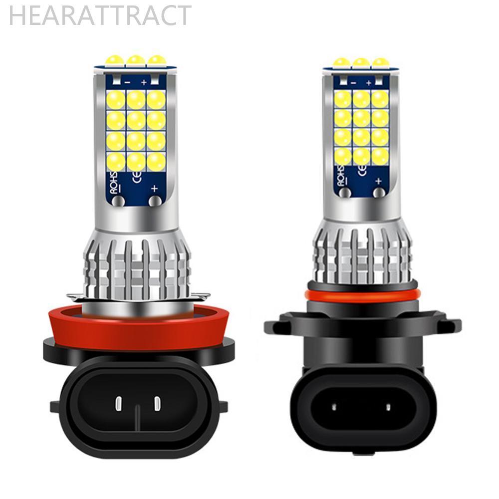 HEARATTRACT 1PC ไฟหน้ารถ LED H8 H11 9005 9006 H4 H7 ไฟ LED 6000K 1200LM อัตโนมัติ LED โคมไฟหมอกหลอดไ