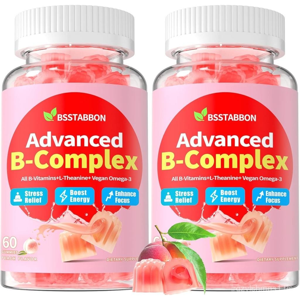 Organic Methylated Vitamin B Gummies: Natural Complex อาหารเสริม B1 B2 B3 B5 B6 B7 B9 B12 Plus D3 Zi