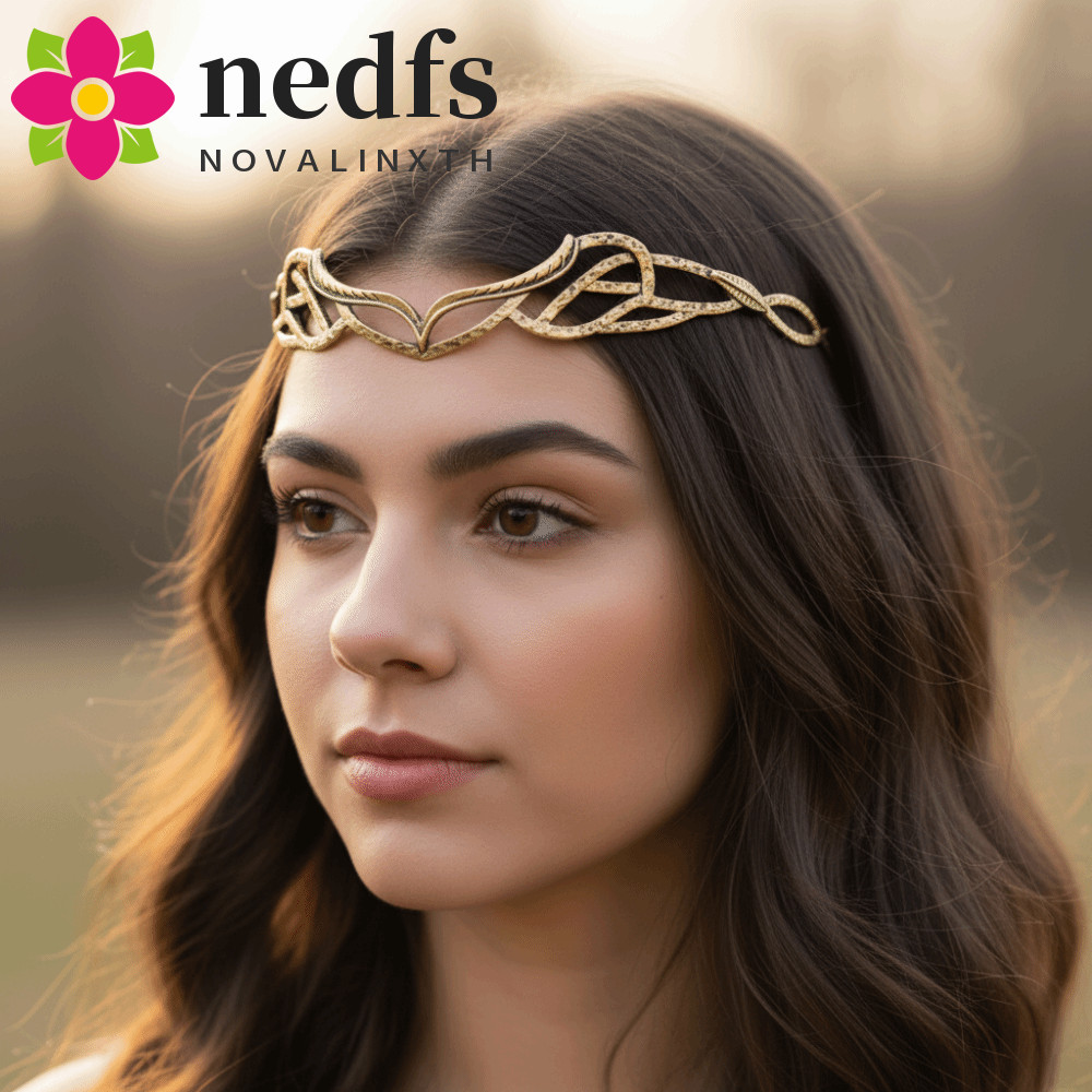 ที่คาดผมเอลฟ์ Hobbit Elrond แบบปรับได้, Handmade Fantasy Crown จากโลหะVintage