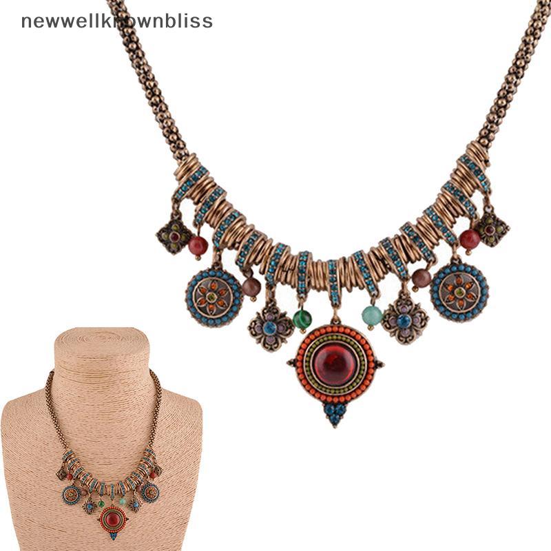 Newwellknownbliss ใหม่ยิปซีชาติพันธุ์ชนเผ่าตุรกี Boho Chain Bid สร้อยคอ sel จี้ Fringe CCD