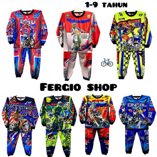 Stelan baju balap anak/ stelan motorcross anak/ baju sepeda gunung ank umur 1-9 tahun