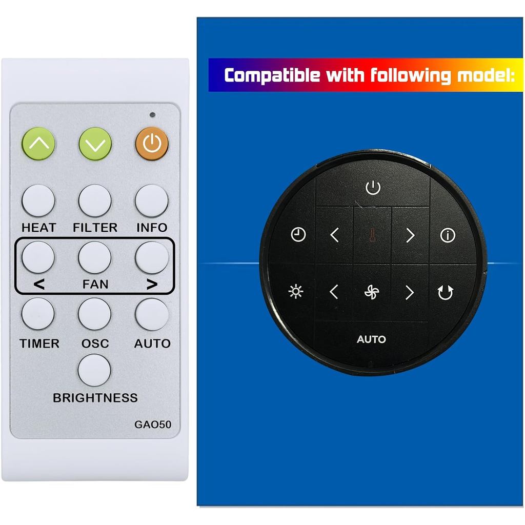 เปลี่ยนรีโมทคอนโทรลสําหรับ Shark AlR PURlFlER พัดลมเครื่องทําความร้อน HC500 HC501 HC502 HC503 HC504 