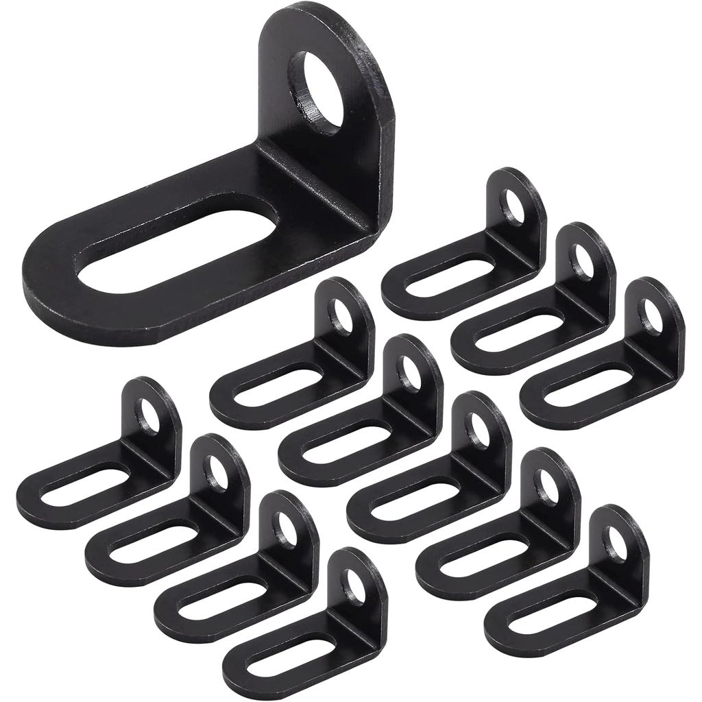 Biaungdo 18x18x33 มม./0.7"x0.7"x1.3" วงเล็บมุมขวาแบบปรับได้ L-Shape Corner Brace Support สีดํา- (30 