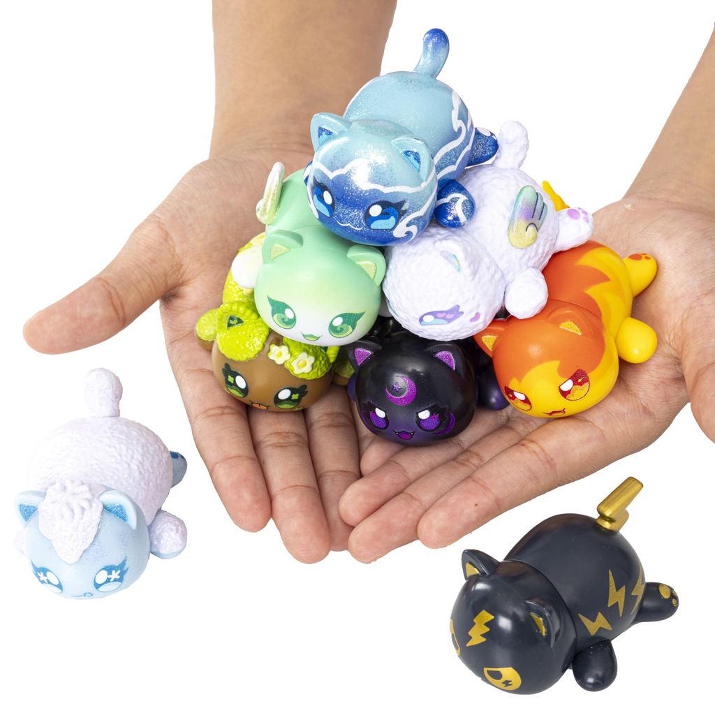 Aphmau MeeMeow Mystery Figures Series 7 กล่องตาบอดของเล่น 1 ใน 8 Posible Elemental MeeMeows อย่างเป็