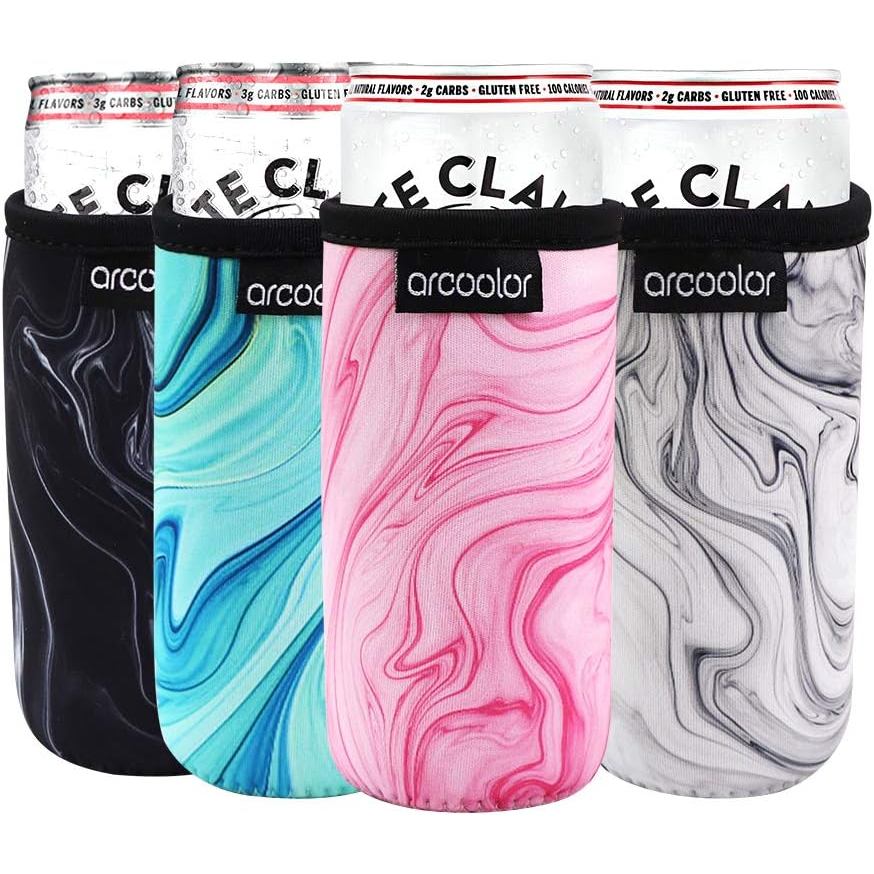 Neoprene Slim Beer Can Cooler สําหรับ White Claw Turly แขนเบียร์ Cooler กระเป๋าสําหรับ 12oz Skinny E