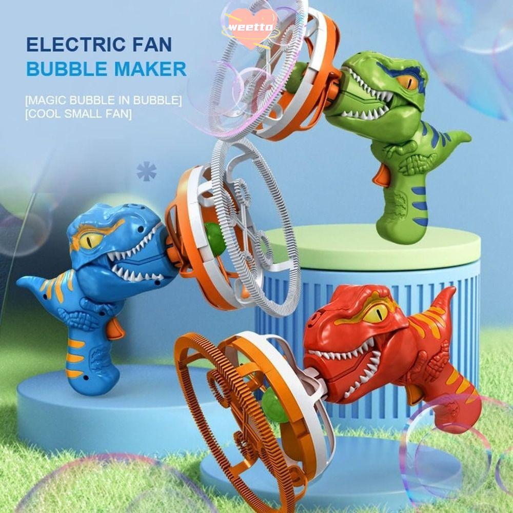 WETTO Fan Dinosaur Bubble|Bubbles in Bubble Bubble Dinosaur ของเล่นกลางแจ้งฟองอัตโนมัติ| ของเล่นฟองอากาศแบบใช้มือถือ หน้าท้อง ในฟองอายุมากกว่า 3 ปี