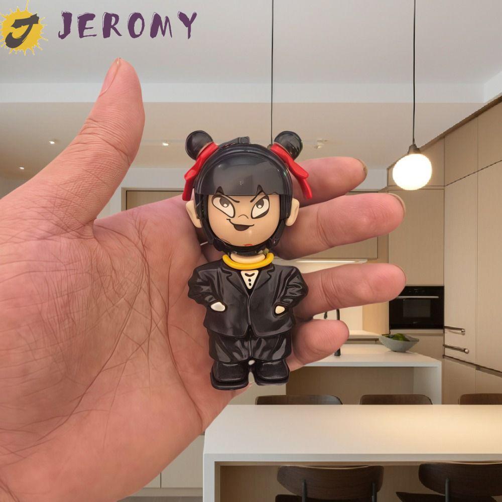 JEROMY NeZha2 ตุ๊กตาเปลี่ยนหน้า,พลาสติกตัวละครภาพยนตร์ NeZha Face Makeup Toy, Interactive Toy Model 
