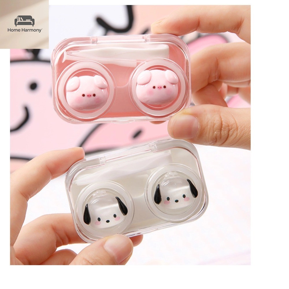 S00110  เคสคอนแทคเลนส์การ์ตูนน่ารักโปร่งใสเคสคอนแทคเลนส์การ์ตูน‌ กล่องใส่คอนแทคเลนส์