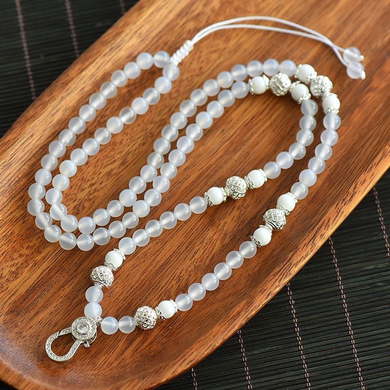 ไทยพระพุทธรูป Amulet Chain สีขาวธรรมชาติ Agate Buddh Thailand Amulet Chain ธรรมชาติสีขาว Agate Amule