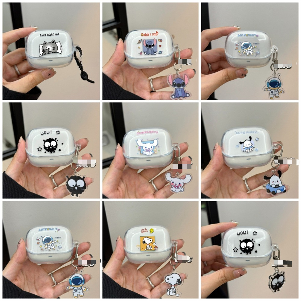 Ins สําหรับ Baseus MC1 pro / M3S / BP1 PRO กรณีการ์ตูนหูฟังซิลิโคน TPU Cover พร้อม keychian ฝาครอบ