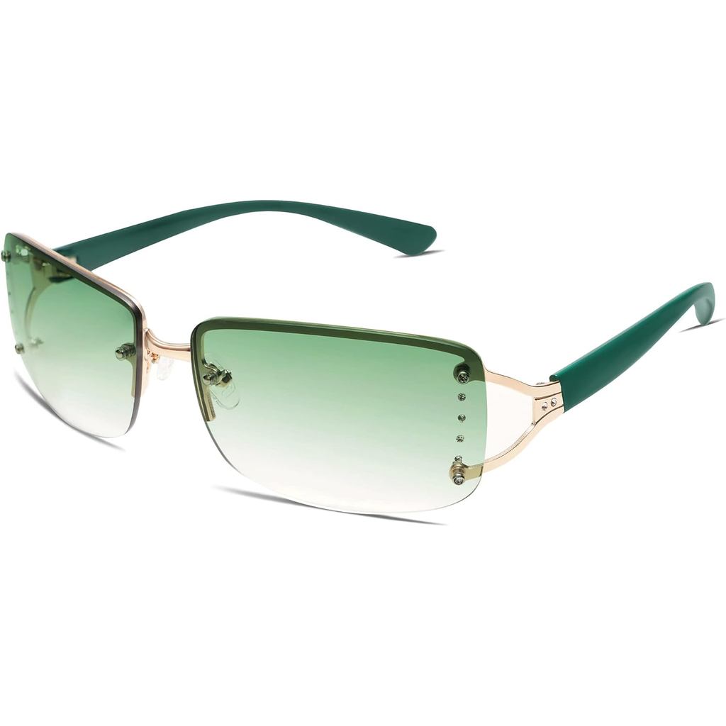 VANLINKER Stylish Rimless Frameless Rectangle Sunglasses for Women