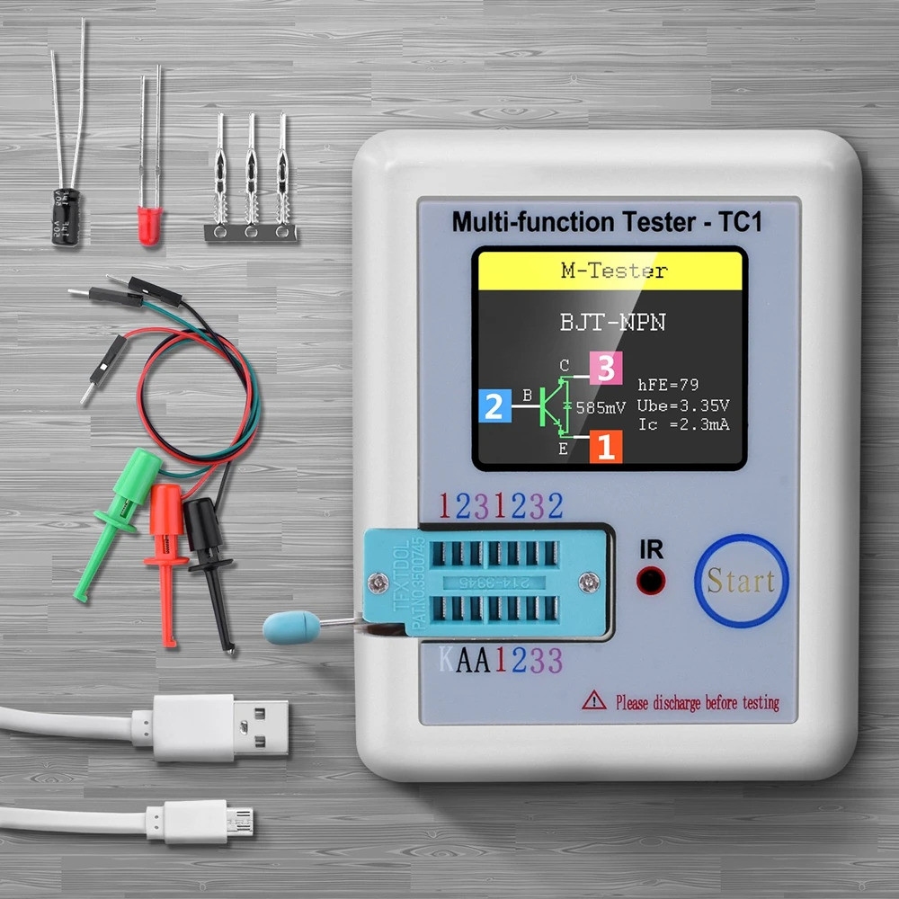 LCR-TC1 LCR-T7 จอแสดงผล LCD Multi-meter เครื่องทดสอบทรานซิสเตอร์ไดโอด Triode Capacitor Resistor Test