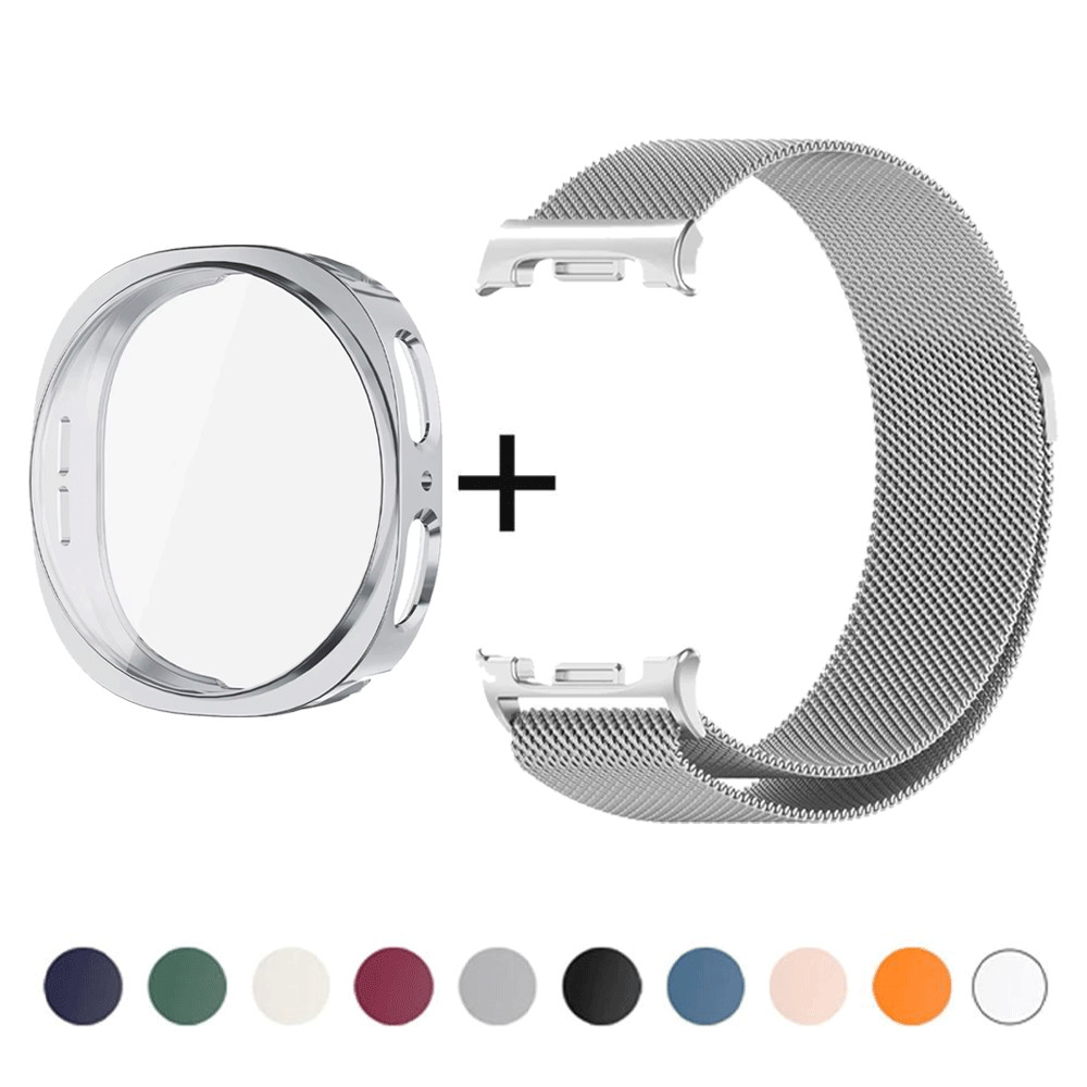 สายโลหะแม่เหล็ก Soft TPU Case + ฟิล์มสําหรับ Samsung Galaxy Watch 8 40MM 44MM Watch 8 Classic Watch Band