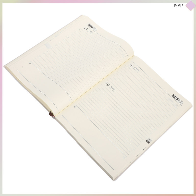 หนัง PU นักวางแผนวิชาการ: 2026 English Calendar Planner - 11.2 x 8.2" Appointment Book - School Plan