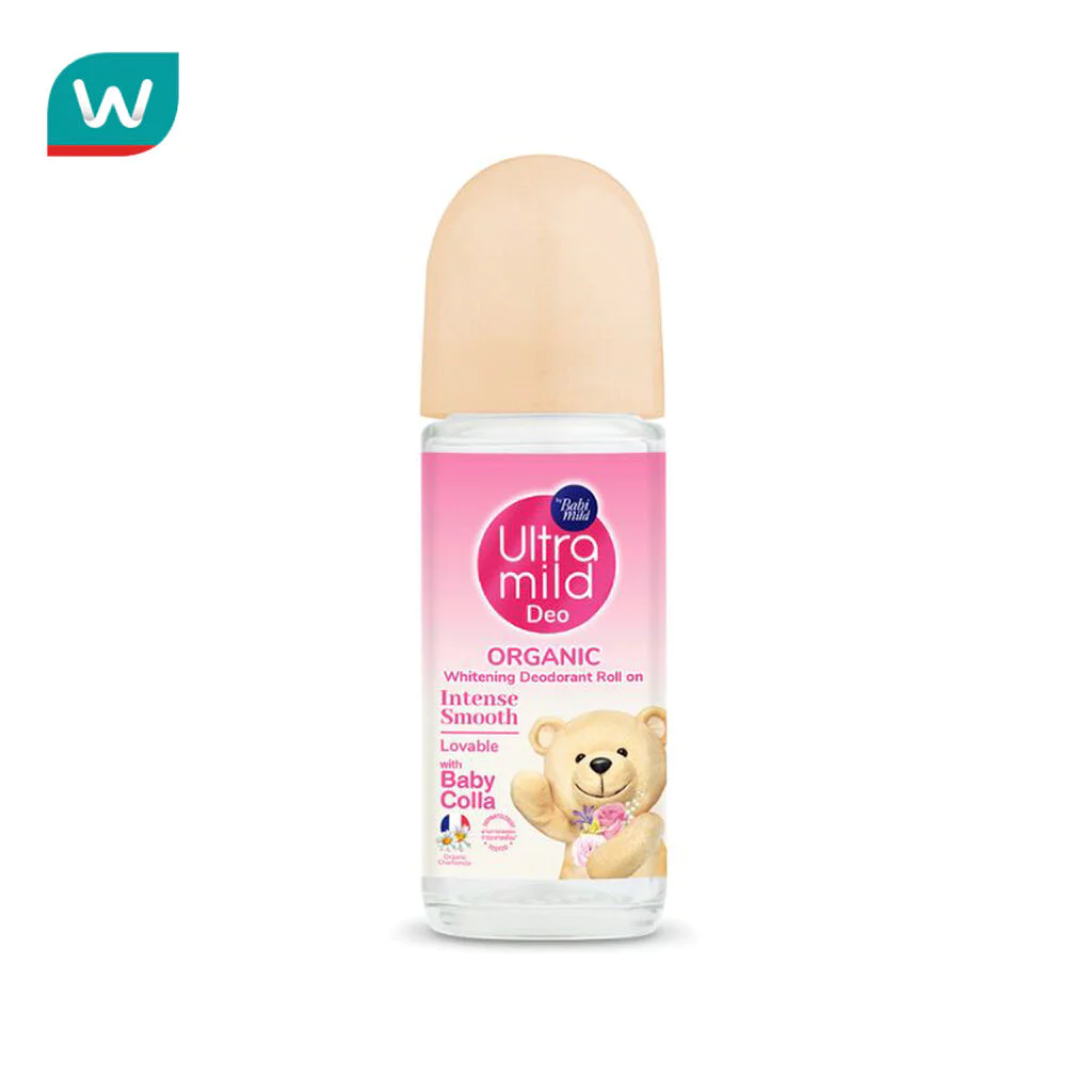 Ultra Mild อัลตร้ามายด์ ออร์แกนิค ไวท์เทนนิ่ง ดีโอเดอแรนท์ โรลออน อินเทนซ์ สมูท 40 มล.
