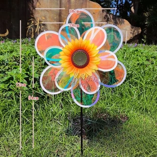 กังหันลม ทานตะวันกังหันลม พลาสติกเส้นผ่านศูนย์กลาง 36CM สำหรับประดับสวน กังหันลมของเล่นสําหรับเด็ก
