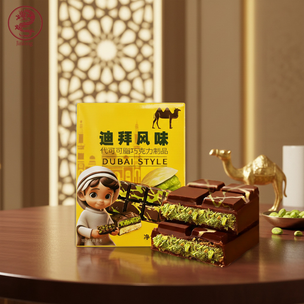 ช็อกโกแลตแซนวิช รสเฮเซลนัท สไตล์ดูไบ บรรจุแยกชิ้น 25g