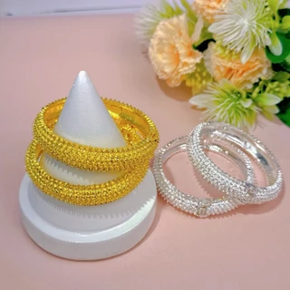 กำไลข้อมือลายพิกุล เครื่องประดับไทย สีทองหรู ใส่ออกงานได้ทุกโอกาส