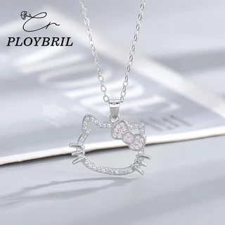 PLOYBRIL หวานน ่ ารัก Hello Kitty จี ้ สร ้ อยคอสําหรับสาว Thorns สร ้ อยคอเครื ่ องประดับของขวัญวาเลนไทน ์ X024