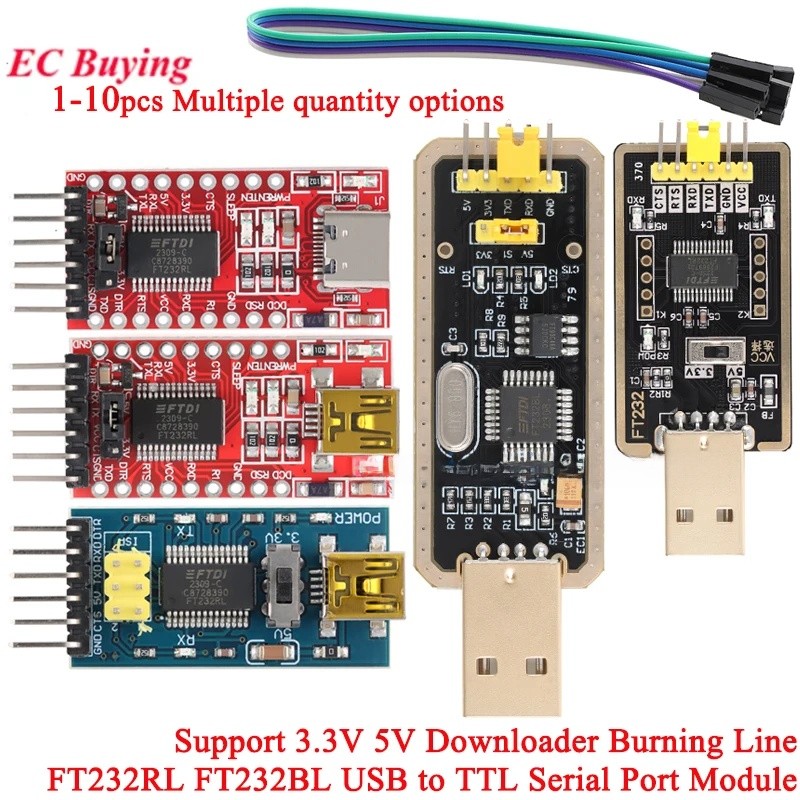 FT232RL FT232BL FT232 FTDI USB 3.3V 5.5V ถึง TTL Serial อะแดปเตอร์โมดูล 232 Mini/Type-C Downloader B