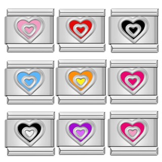 สร้อยข้อมือDIYสไตล์อิตาเลียน ลายหัวใจสีสดใส ทำจากสายยืดทนทาน