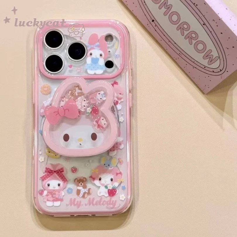 เคสกระต่ายน่ารักหวานเข้ากันได้กับ iPhone 17 16 15 14 13 12 11 Pro Max X Xr Xs Max 7 8 Plus SE2020