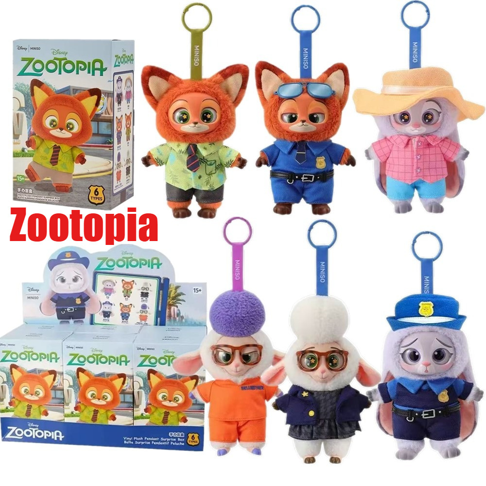 Zootopia พวงกุญแจตุ๊กตาไวนิล Nick Judy Tide Play กล่องตาบอดตุ๊กตาจี้กระเป๋าเซอร์ไพรส์สําหรับกระเป๋าเป้สะพายหลัง
