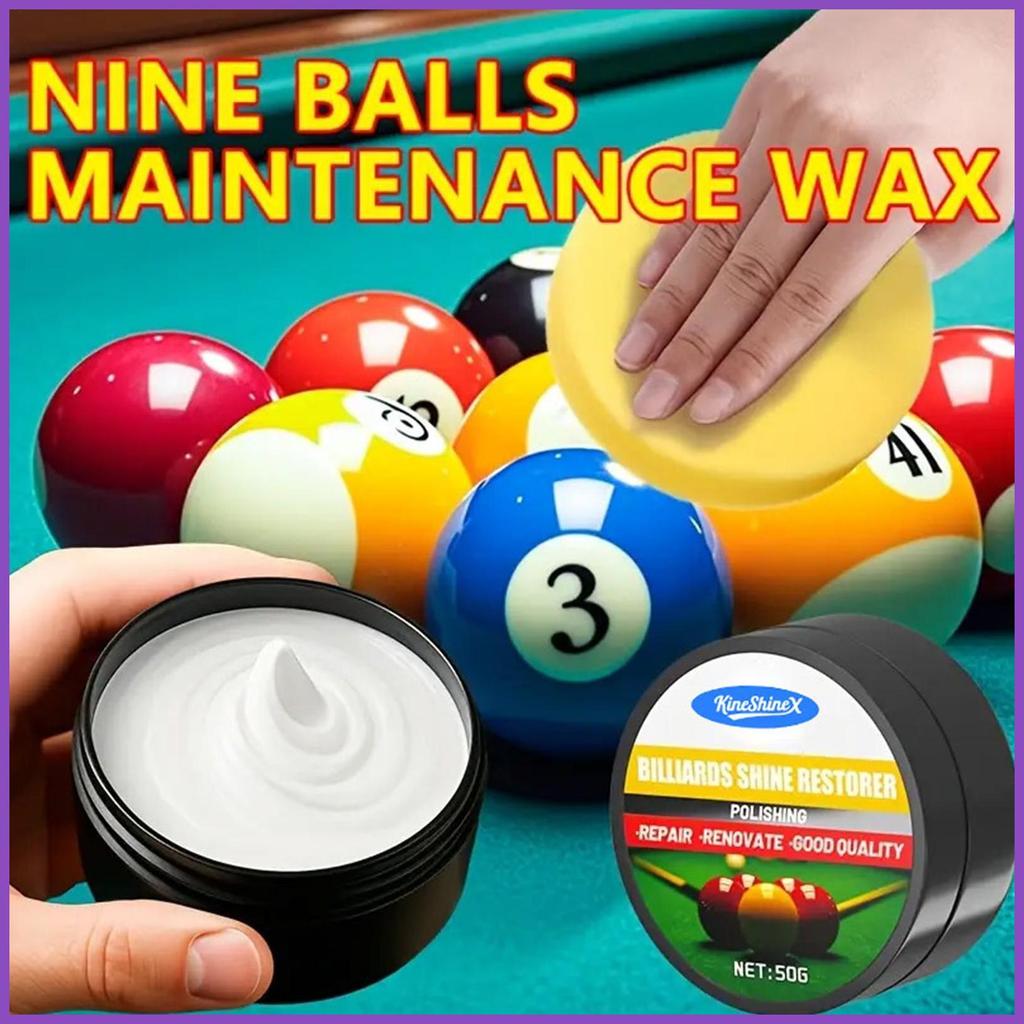 Pool Ball Polish 50g ทําความสะอาดขี้ผึ้ง Shine Pool Ball ทําความสะอาดขี้ผึ้งสําหรับผู้หญิงผู้ชายเริ่