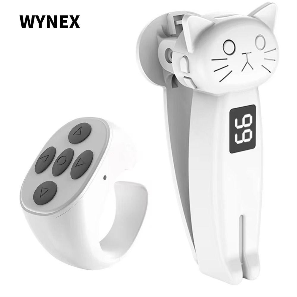 WYNEX Electric Auto Page Turner, Mute ABS Finger Click อุปกรณ์,แบบพกพาบลูทูธ Quick Press Auto Click 