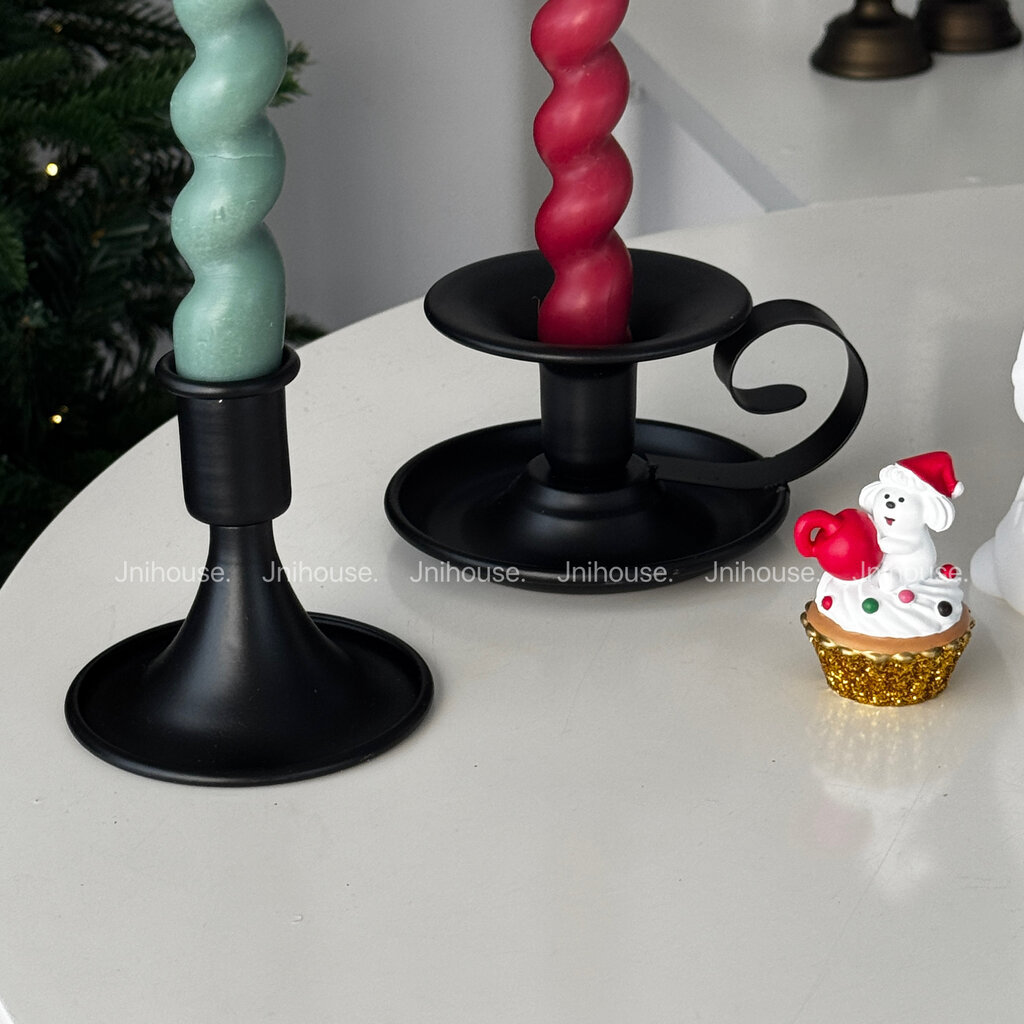 [พร้อมส่ง] Jnihouse : เชิงเทียนโลหะดำ