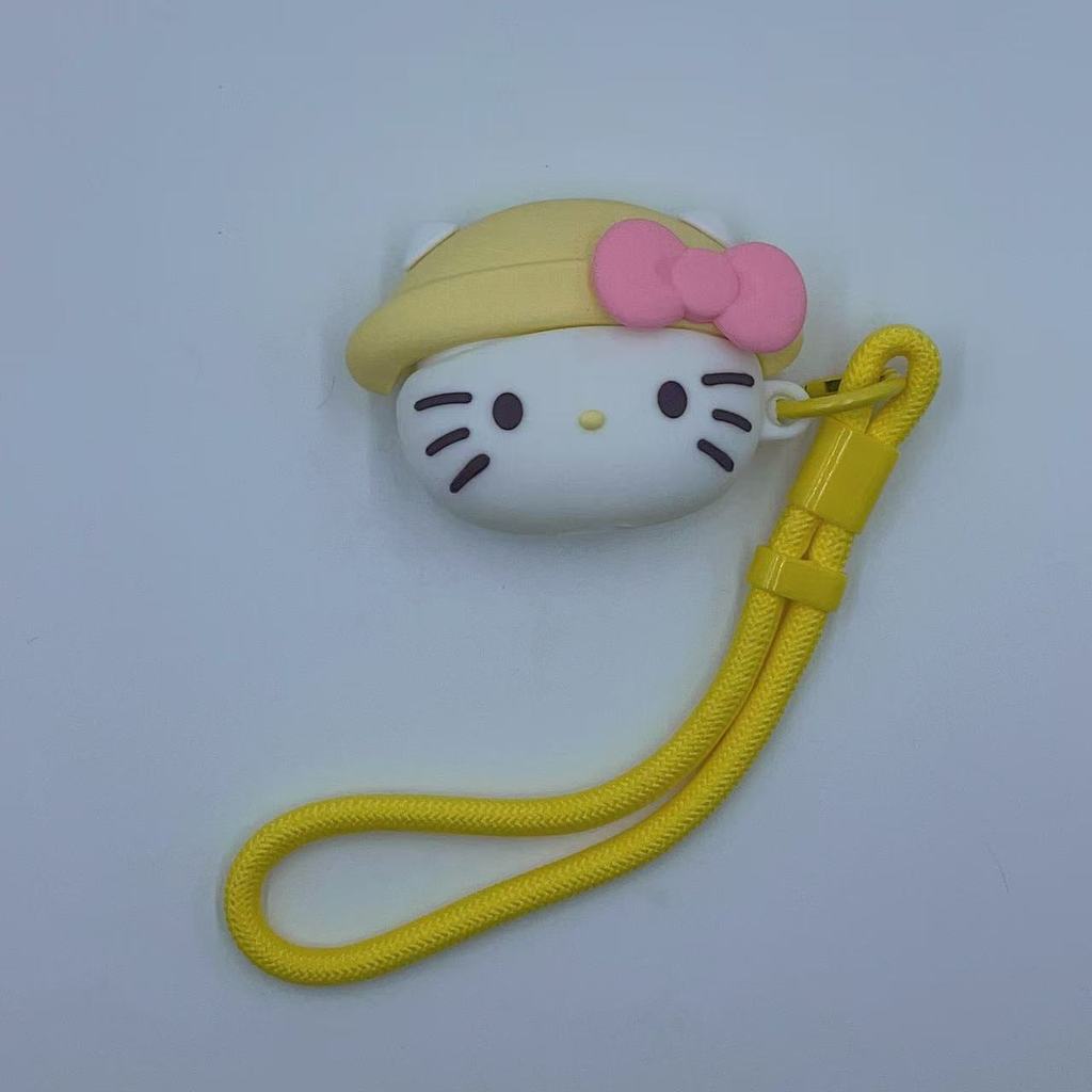 สําหรับ QPLUS สเตอริโอ BT24 หูฟัง & Lanyard Creative หมวกฟางลายแมว