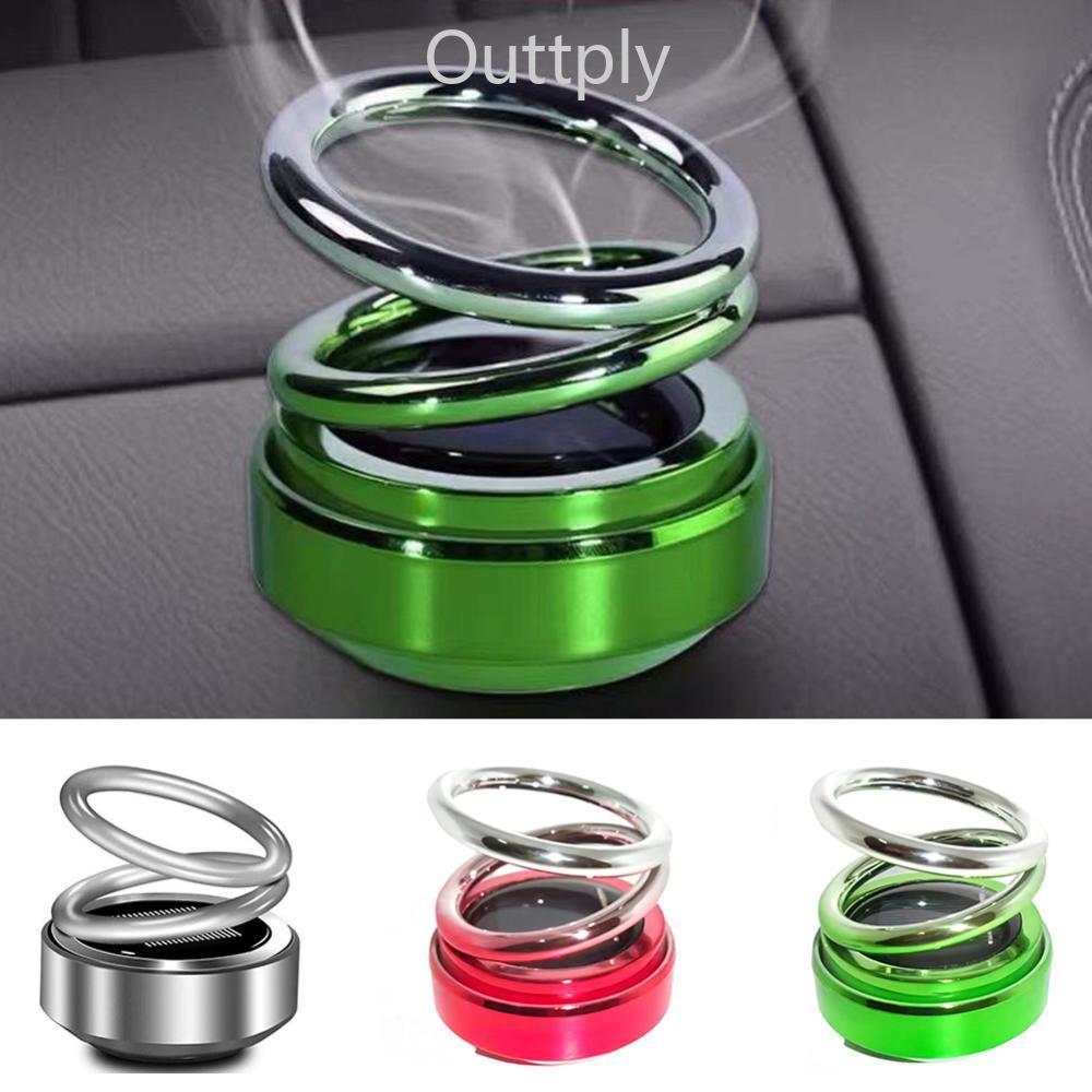 Outtply Car Auto พลังงานแสงอาทิตย์หมุนน้ํามันหอมระเหย Air Fresher แหวนคู่อุปกรณ์ตกแต่งภายใน Diffuser