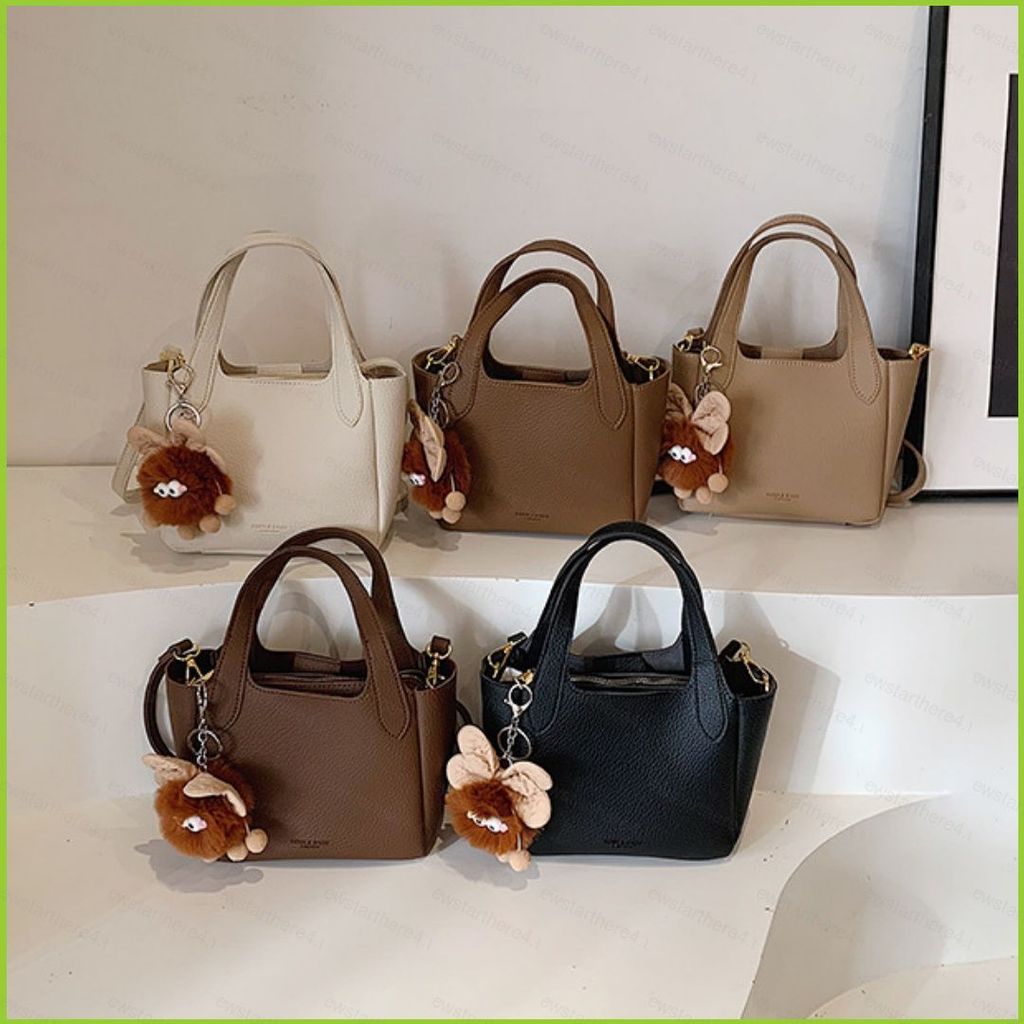 NS4 Lychee Grain กระเป๋าถือหนังสีทึบสําหรับผู้หญิงแบบพกพาอเนกประสงค์โลหะซิปกระเป๋าสะพายข้าง SN4