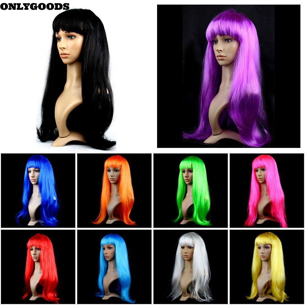 ONLYGOODS วิกผมผู้หญิงเสื้อผ้าผู้หญิงกลาง Score สูงอุณหภูมิสายเต็มวิกผม Masquerade Dazzle ผมยาว