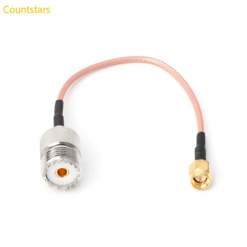COU RG316 สายจัมเปอร์ Pigtail UHF SO239 หญิง PL259 ถึง SMA ชายปลั๊กอะแดปเตอร์ Crimp