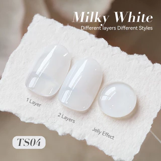 【Local】BORN RRETTY 15ml Milky Jelly White Gel ยาทาเล็บ Ice Clear Nude สีชมพูสี UV Soak Off เจลเคลือบเงาเล็บหยกเจล