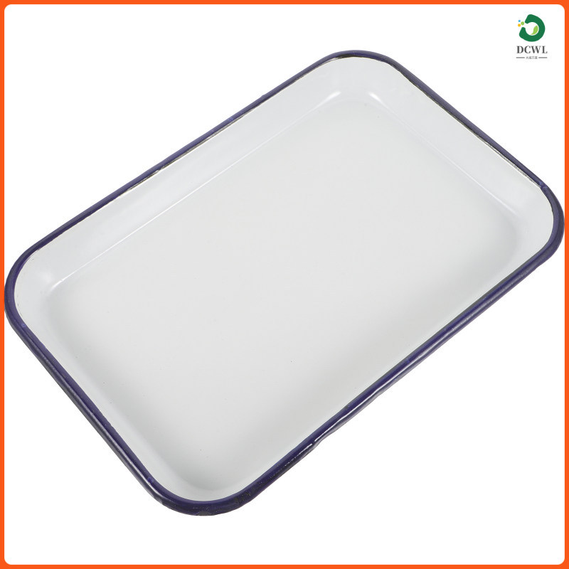 Bake Pan เซรามิค Nonstick Bakeware Enamal Roasting Tins 31.00X21.00X3.00CM สีขาว dacwanl