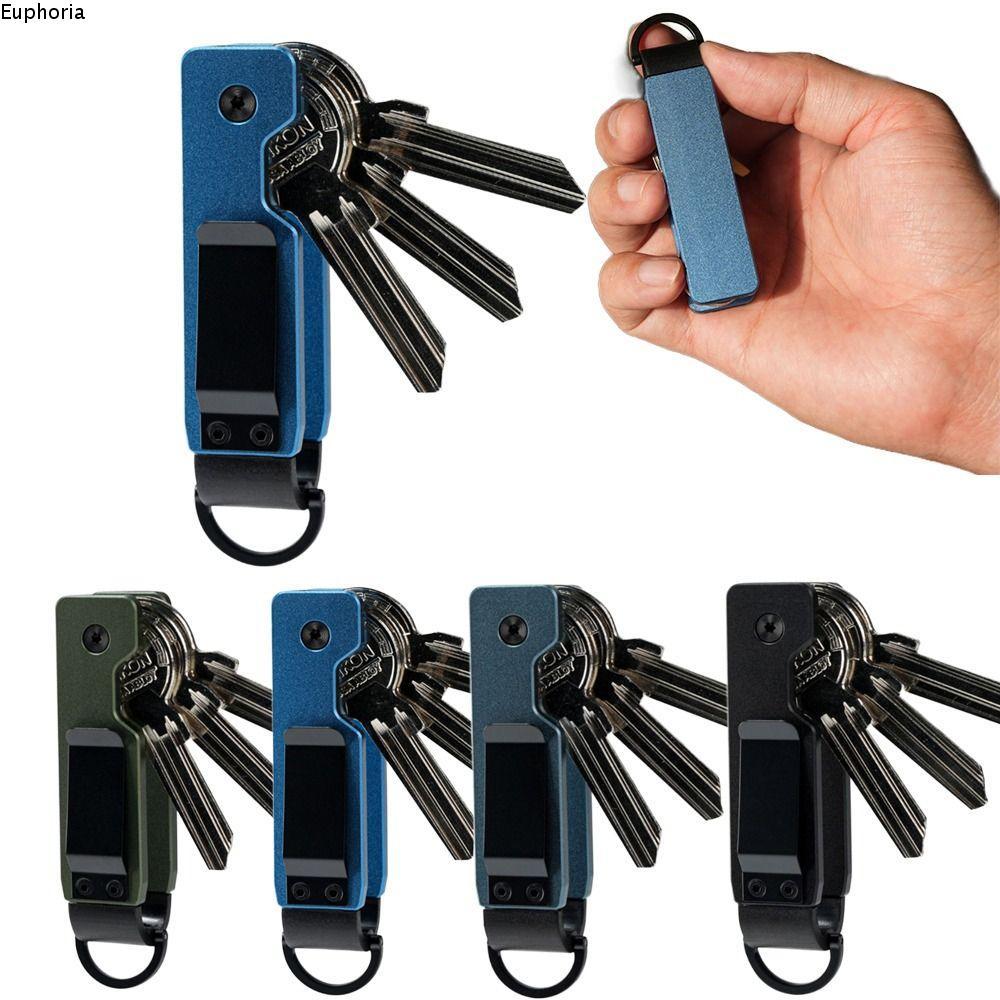 EUPHORIA Key Organizer, Metal Compact Key Holder, Holds 2-5 Keys Minimalist Keys Bag Outdoor