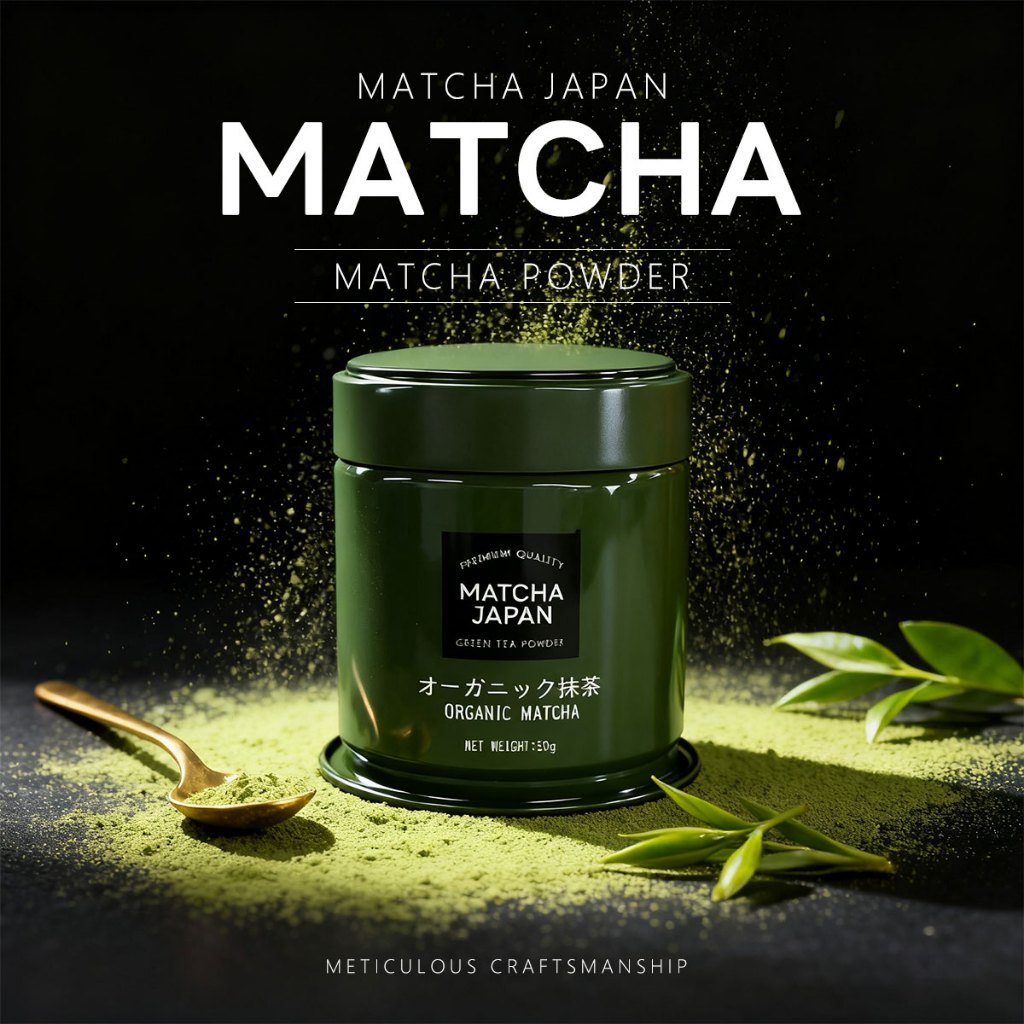 Matcha Japan ของแท้ 100% จากญี่ปุ่น ผงมัทฉะพรีเมี่ยม 50 กรัม ไม่มีสารเติมแต่ง สี กลิ่น ครีมเทียม