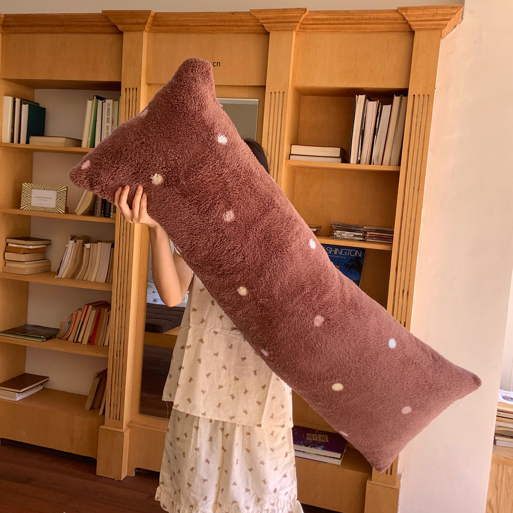 หมอนกอดยาวขนแกะ หมอนยาวแกนยาวคู่ 40*115 ซม. ปลอกหมอนพิมพ์ลายการ์ตูน - รูปที่ 4