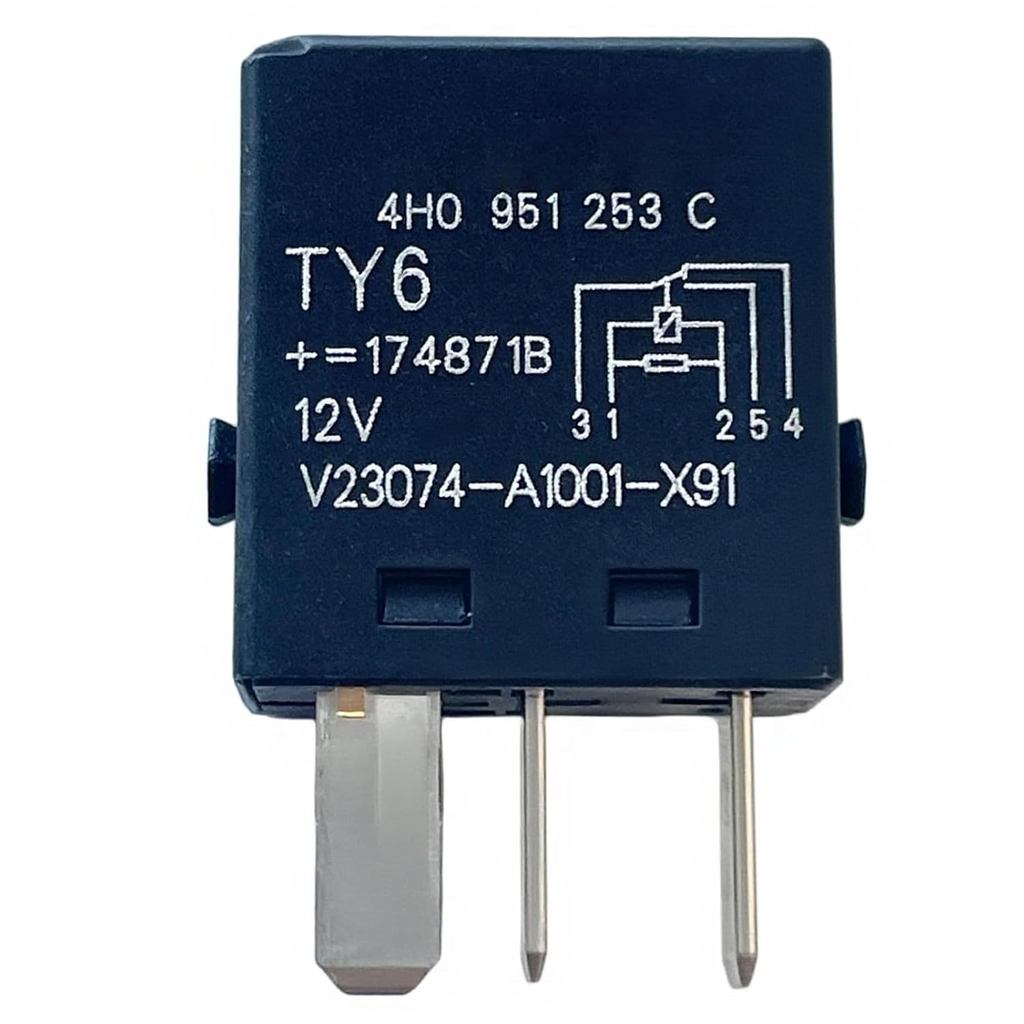 V23074-A1001-X91 12V รีเลย์ Micro ISO, 5-Pin SPDT 30A - เปลี่ยน 4H0951253C (No.646) - เข้ากันได้กับป