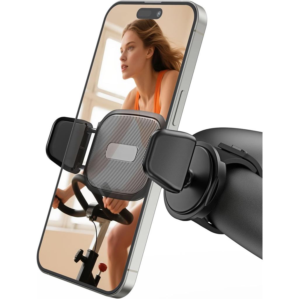 OQTIQ Phone Holder for Peloton Bike, Exercise Bike 360° Rotatable Handlebar Phone Mount with Adjusta