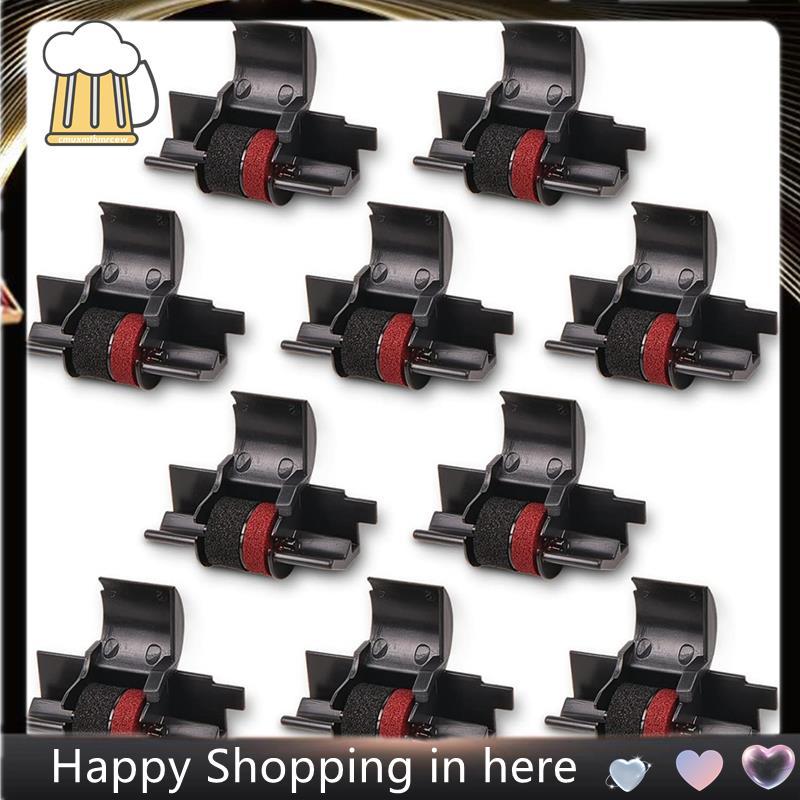 10 ชิ้นเครื่องคิดเลขเครื่องพิมพ์ริบบิ้นหมึกสีดําและสีแดงลูกกลิ้งเครื่องพิมพ์ริบบิ้น IR40T IR-40T สํา