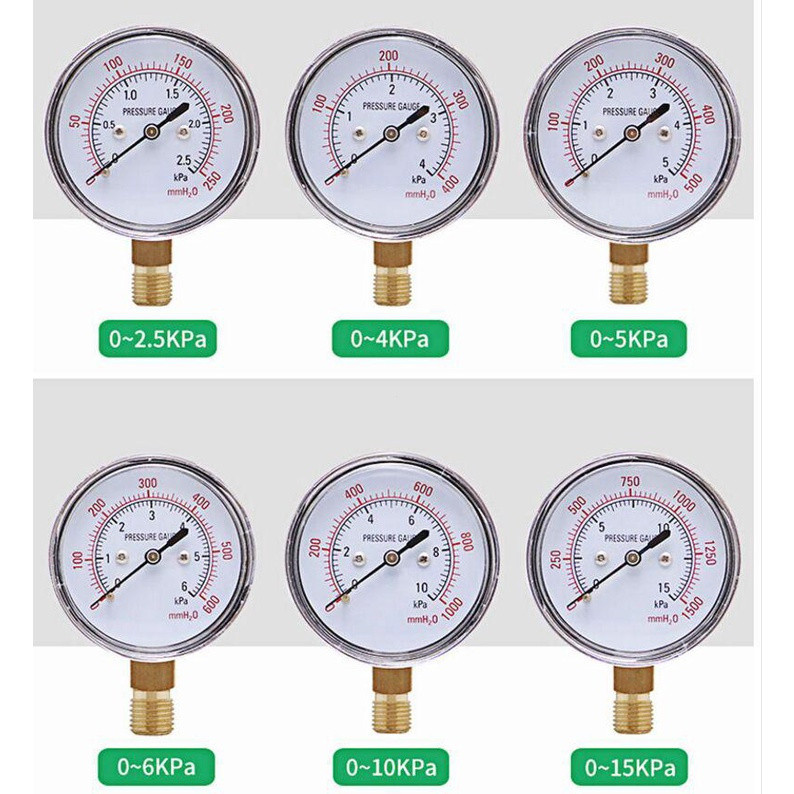 YE-60 เกจวัดแรงดันไดอะแฟรมเครื่องวัดน้ําพื้นผิวคอลัมน์เครื่องวัดความดันไมโคร 5KPA 10KPA 15KPa 20KP