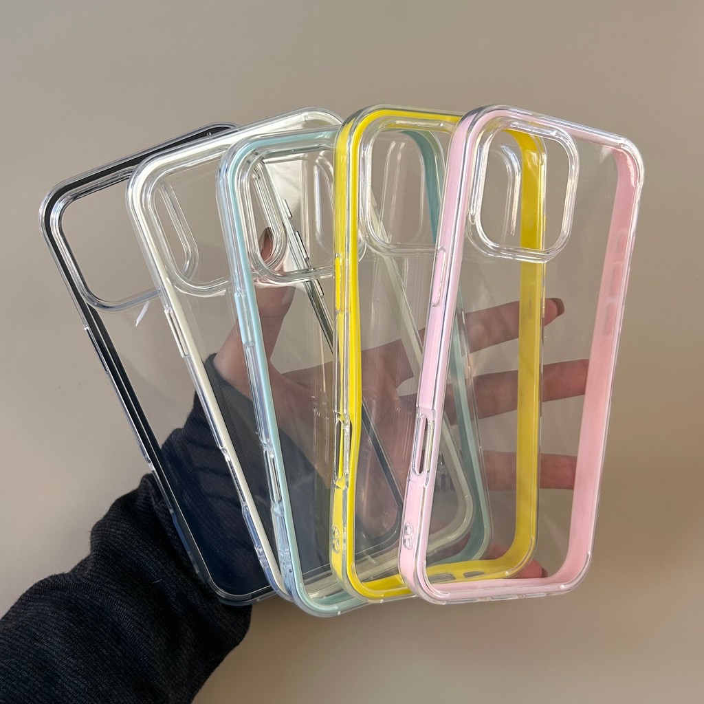 สีขนม เคสไอโฟน 13 สำหรับ IPhone 17 16 11 15 13 12 14 Pro Max XR XS X 7Plus 8Plus Max 7 8 15 Plus โปร่งใสและเรียบง่าย เคส ราคา ถูกที่สุด ดีลบีเคเค แกลเลอรีภาพที่ 4